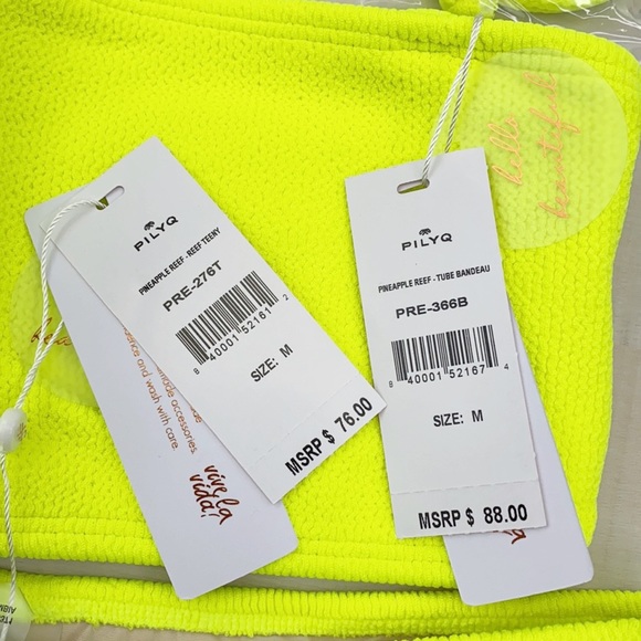 PILYQ PINEAPPLE TUBE BANDEAU NWT Bikini SET 
MED - Picture 6 of 14